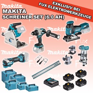 Makita 5-teiliges Schreiner Set 2 (6.0 Ah)