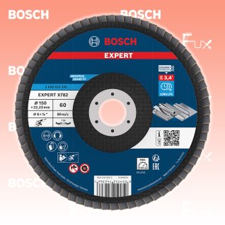 Bosch Expert Fächerschleifscheibe X782, ⌀ 150 mm, Korn 60